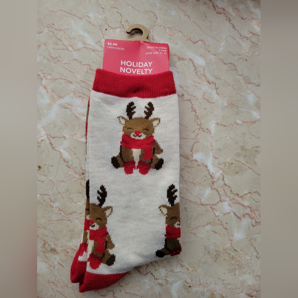 Holiday Novelty Socks with Reindeer